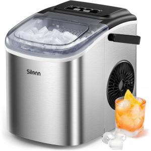 imageSilonn Nugget Ice Maker Countertop Pebble Ice Maker with Soft Chewable Ice OneClick Operation Ice Machine with SelfCleaning 33lbs24H for HomeKitchenOfficeGrey
