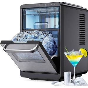 imageSilonn Crescent Ice Maker Countertop Slow Melting ampamp CrystalClear Ice SelfCleaning Ice Machine with Adjustable Ice Thickness ampamp Timer Function 16 Pcs in 15 Mins 2000 Pcs per Day