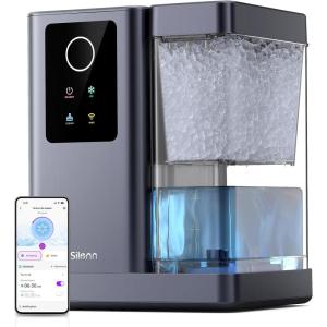 imageSilonn Nugget Ice Maker Countertop with 3L Detachable Water Tank 40 lbs24H Soft Chewable Ice Self Cleaning Ice Machine with Timer Function Pebble Ice Maker for Kitchen Party and OfficeSilver Gray