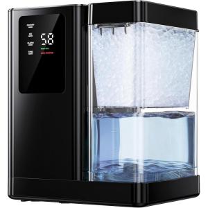 imageSilonn Nugget Ice Maker Countertop with 3L Detachable Water Tank 40 lbs24H Soft Chewable Ice Self Cleaning Ice Machine with Timer Function Pebble Ice Maker for Kitchen Party and OfficeGlossy black