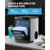 imageSilonn Nugget Ice Maker Countertop  44lbs24h CrushedPebble Ice Machine Front PullOut Water Tank amp Removable Basket Stainless Steel Finish for Home KitchenSilver