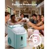 imageSilonn Nugget Ice Maker Countertop Chewable Pellet Ice Machine with SelfCleaning Portable Pebble Ice Maker with Ice Scoop for Home Kitchen amp Office GreenCyan