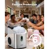 imageSilonn Nugget Ice Maker Countertop Chewable Pellet Ice Machine with SelfCleaning Portable Pebble Ice Maker with Ice Scoop for Home Kitchen amp Office GreenStainless SteelPRO