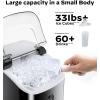 imageSilonn Nugget Ice Maker Countertop Chewable Pellet Ice Machine with SelfCleaning Portable Pebble Ice Maker with Ice Scoop for Home Kitchen amp Office GreenBlacktransparent