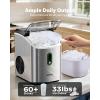 imageSilonn Nugget Ice Maker Countertop Chewable Pellet Ice Machine with SelfCleaning Portable Pebble Ice Maker with Ice Scoop for Home Kitchen amp Office GreenStainless SteelPRO