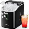 imageSilonn Nugget Ice Maker Countertop Chewable Pellet Ice Machine with SelfCleaning Portable Pebble Ice Maker with Ice Scoop for Home Kitchen amp Office GreenBlackPRO